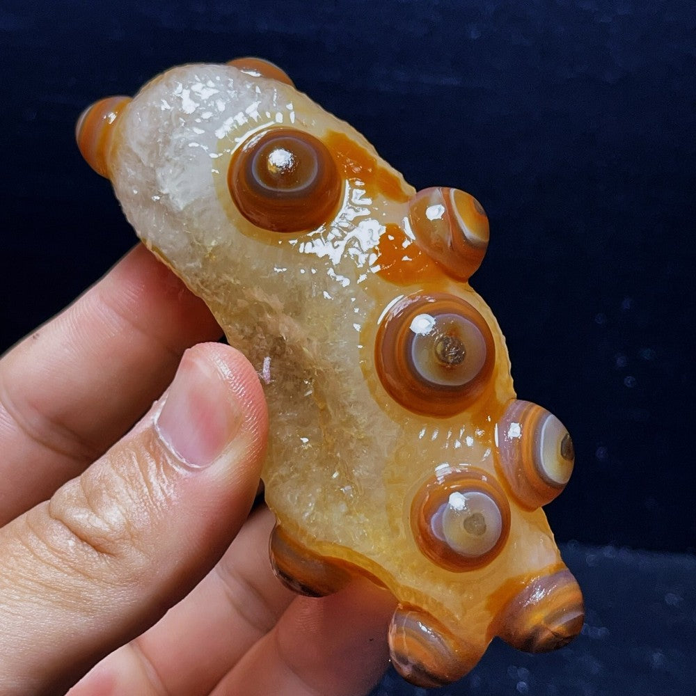 Agate Gobi naturelle, pierre de cristal d'agate aux yeux de Madagascar 