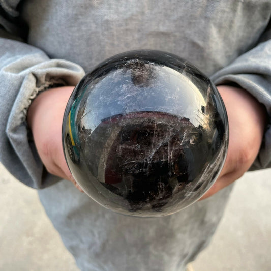 3.5LB+ Natural smoky black quartz Sphere crystal ball Mineral specimen 1pc