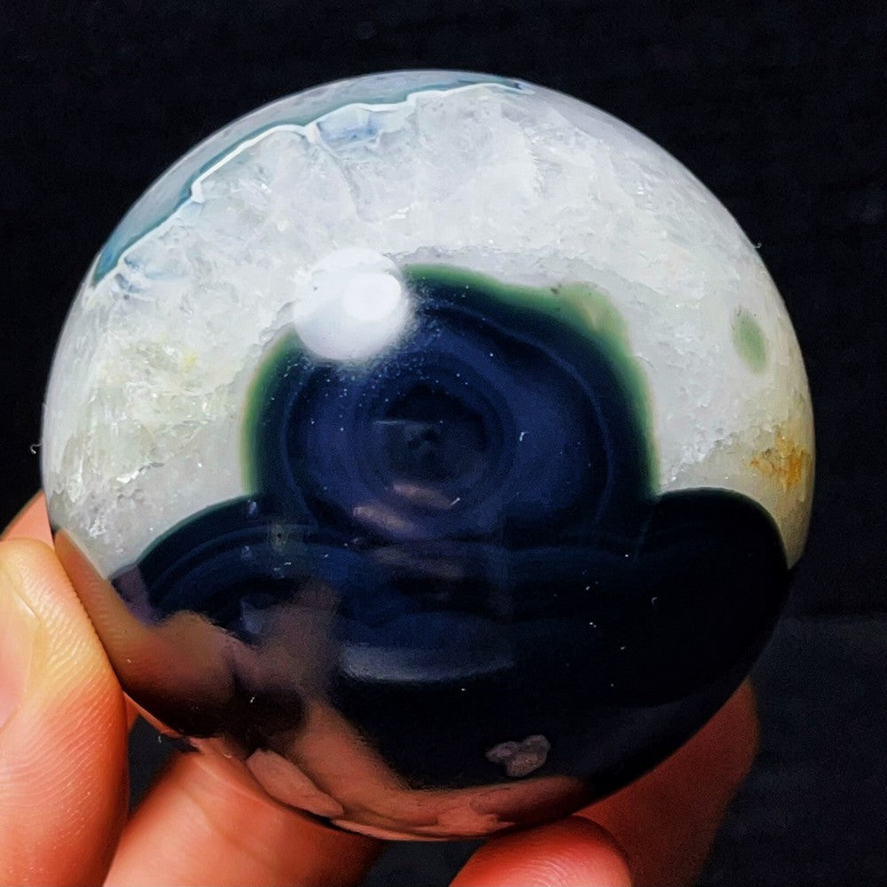 341G Natural Gobi Agate Eyes Agate Geode Crystal Stone Healing Madagascar