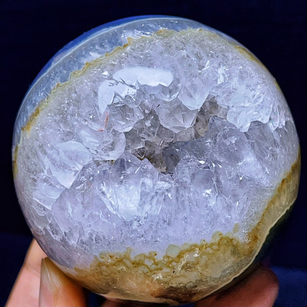 583G Natural Polished Agate Geode Sphere Ball Crystal Healing