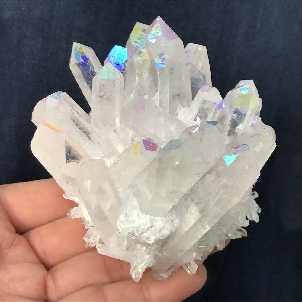 400 g + Cristal de quartz arc-en-ciel Amas de titane VUG Minéral Entretien des spécimens 