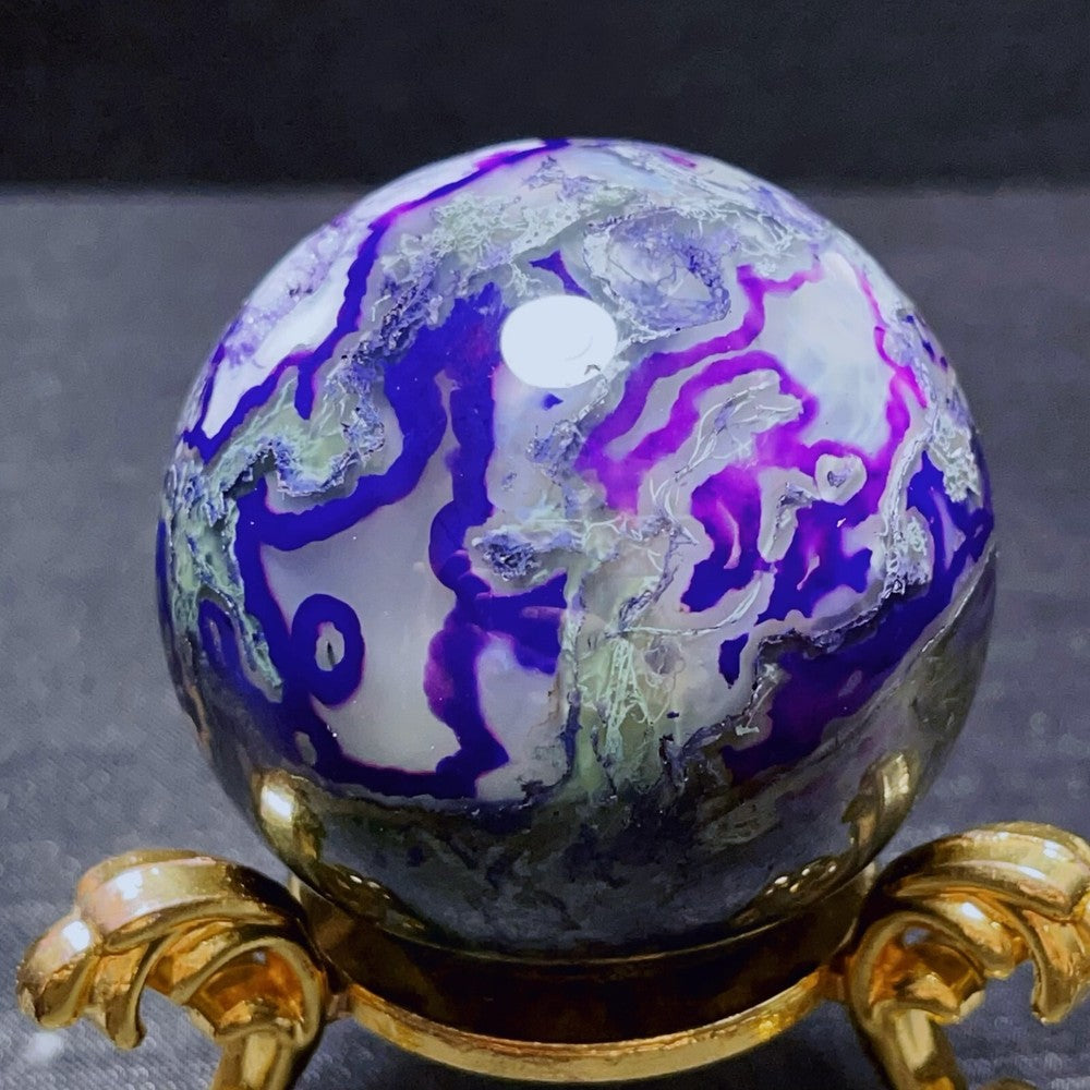 Beautiful Colorful Purple Agate Crystal Quartz Ball Healing