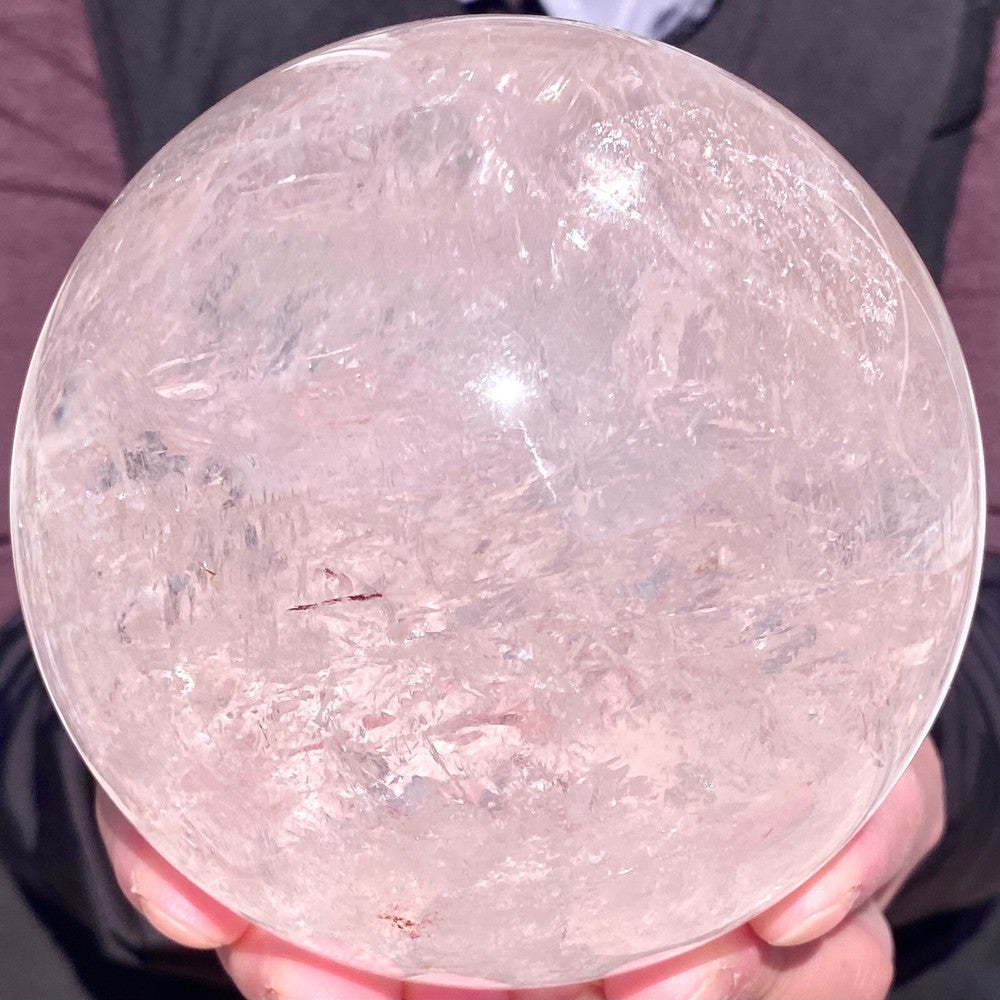 Boule de cristal de quartz blanc naturel transparent de 4,26 lb, pour la guérison et la méditation 