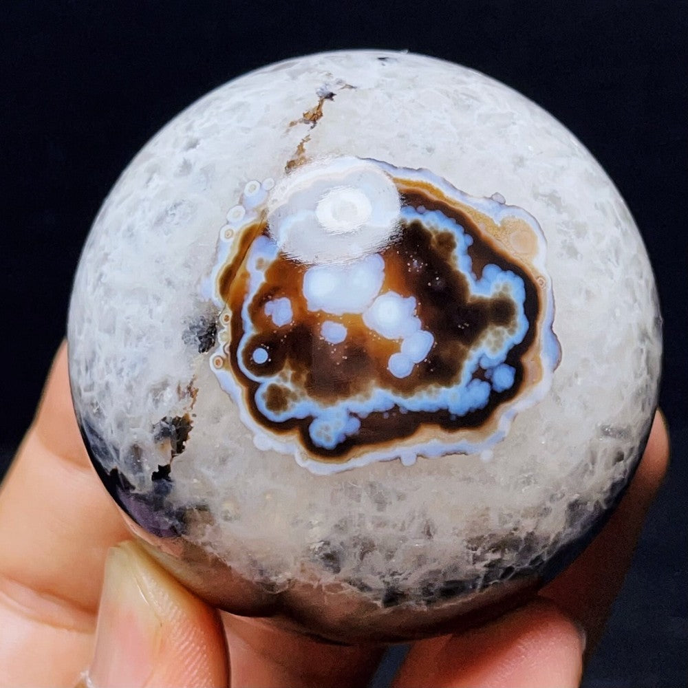 300G Gobi Agate Eyes Agate Sphere Ball Crystal Stone Madagascar