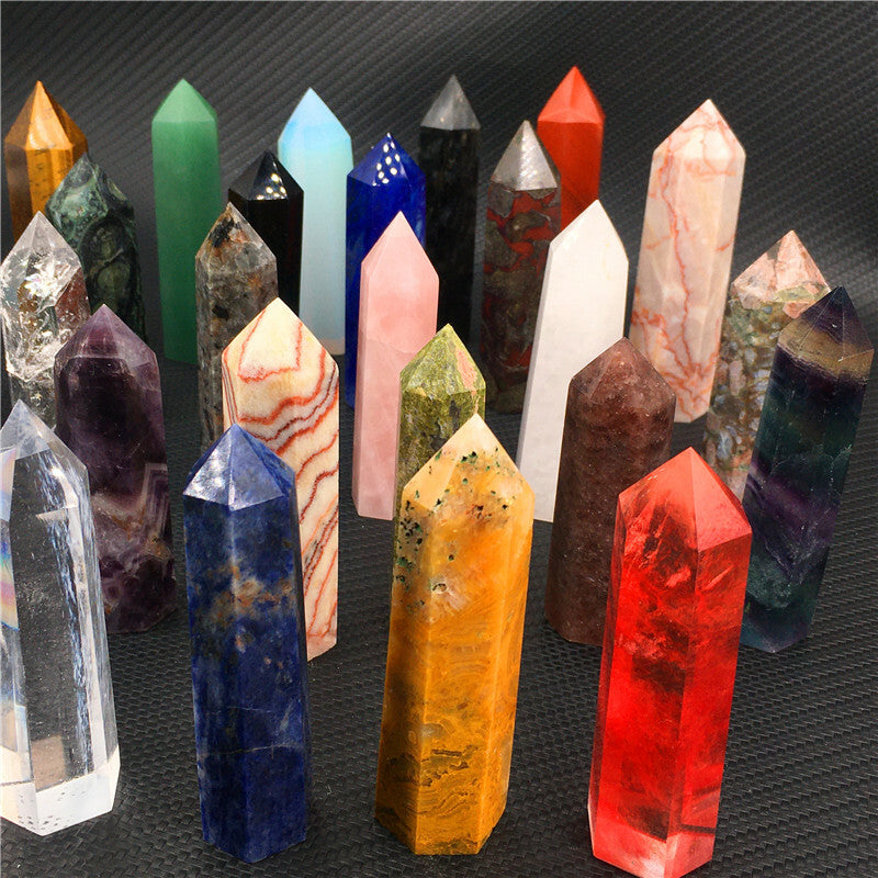 Wholesale~Natural Quartz Obelisk Crystal Tower Point Wand Reiki Healing Gift
