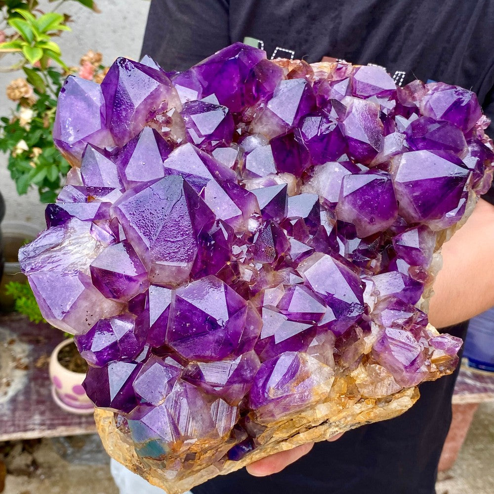 26.43LB Natural Amethyst geode quartz cluster crystal specimen Healing