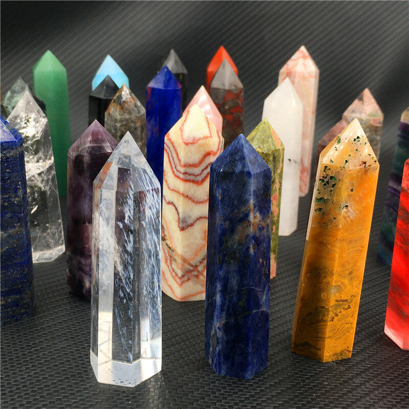 Wholesale~Natural Quartz Obelisk Crystal Tower Point Wand Reiki Healing Gift