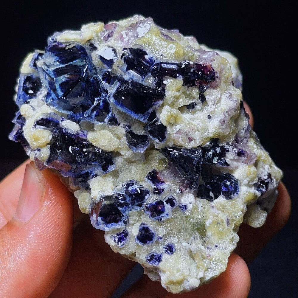 Extremely Top Phantom Cubic Fluorite Copper ore symbiotic crystals Specimen