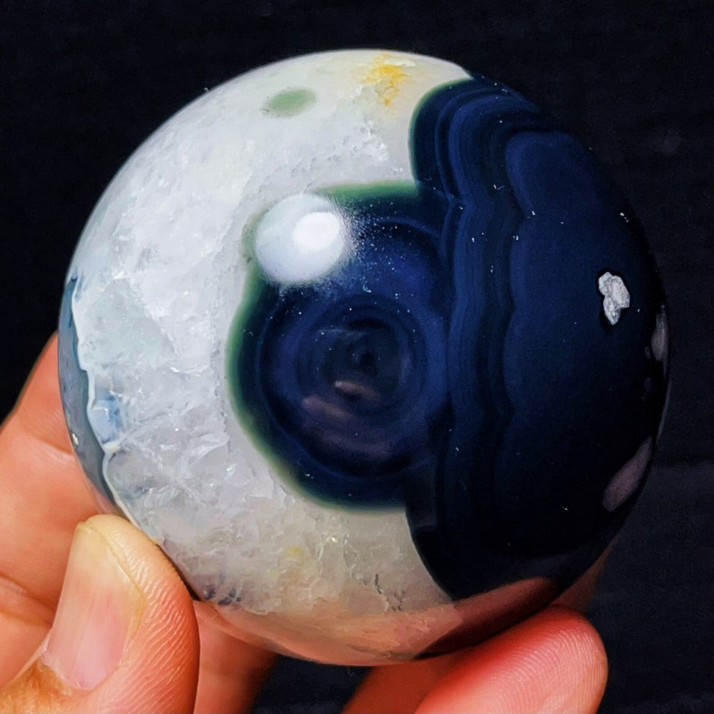 341G Natural Gobi Agate Eyes Agate Geode Crystal Stone Healing Madagascar