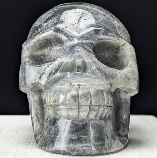 Labradorite Skull Carving Purple Flash Large Big Huge Crystal Chakra