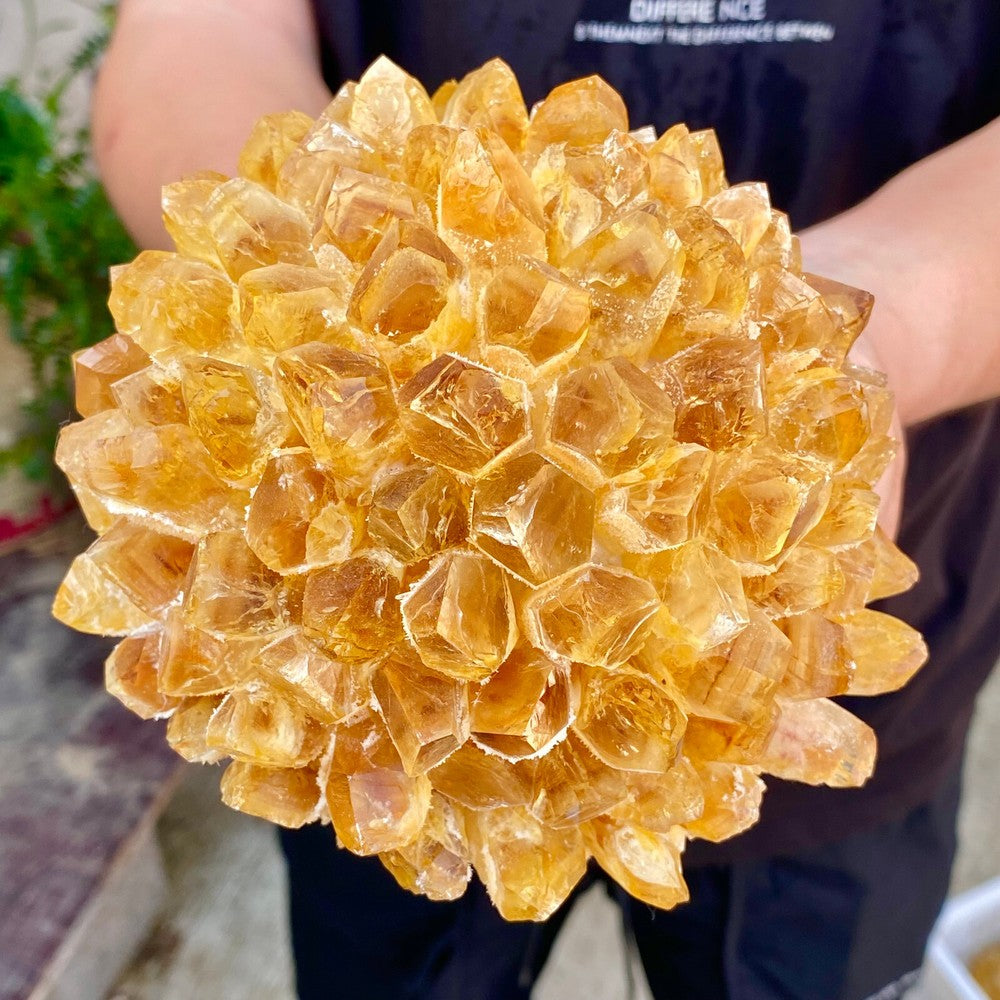 3.29LB Newly Discovered Yellow Phantom Quartz Crystal Cluster Mineral Sample.