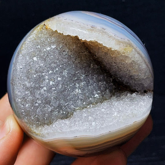 386G Natural Polished Agate Geode Sphere Ball Crystal Healing