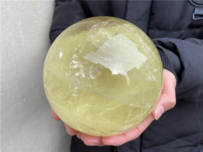 Boule de quartz citrine fumée naturelle de 7,15 lb, sphère de cristal de quartz, spécimen de guérison 