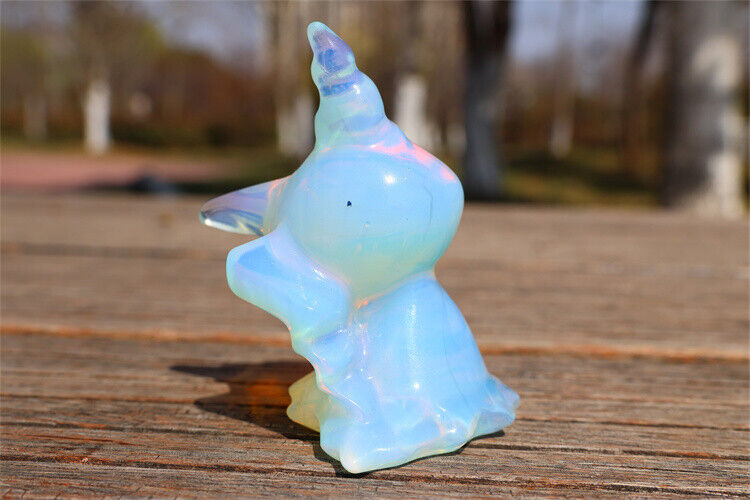 2.3'' Carved Opalite Reiki Crystal Skull Decor Crystal gift Healing 1pc