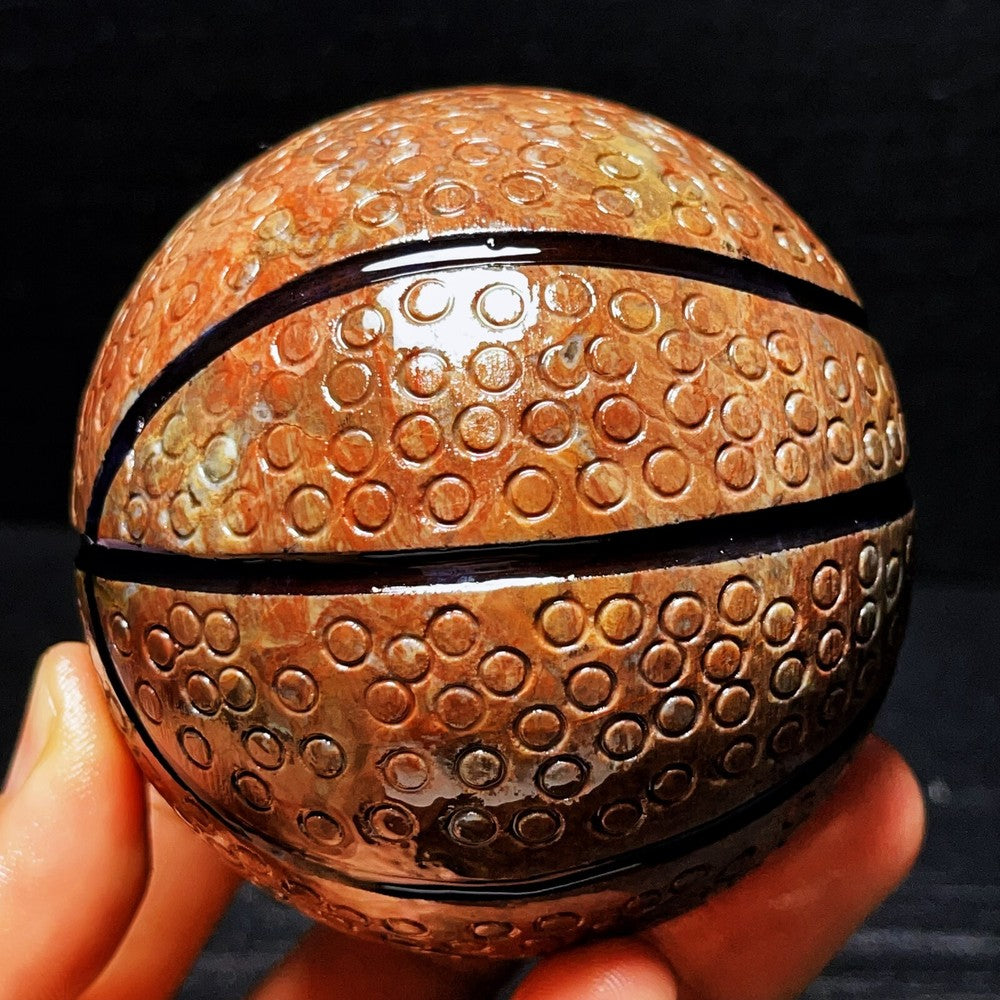 715G Natural Polished Basketball Agate Sphere Crystal Ball Healing