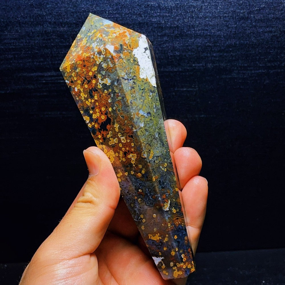431G Natural Ocean Jasper Tower Crystal Stone Healing