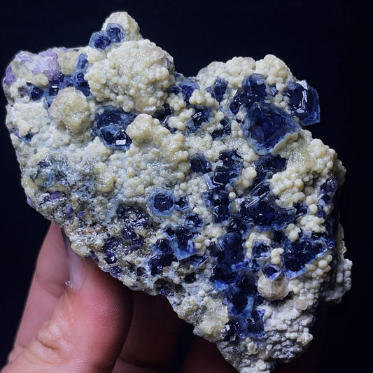 Extremely Top Phantom Cubic Fluorite Copper ore symbiotic crystals Specimen