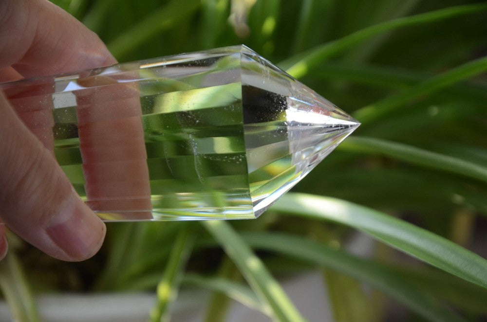 Tibetan High Altitude Clear 24 Side Crystal Quartz Vogel Style Wand Point 6.74''