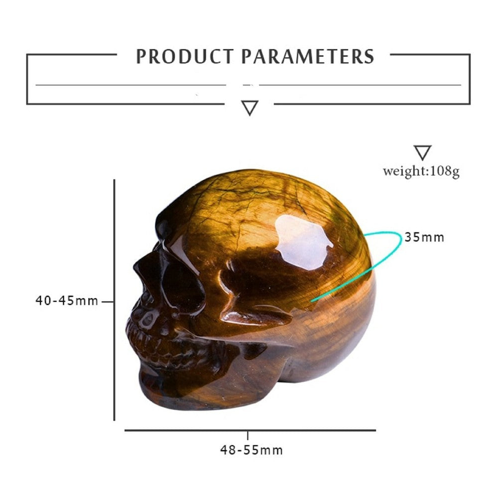 Hand Carved Tiger Eye Crystal Skull, Gemstone Skull natural 1PC