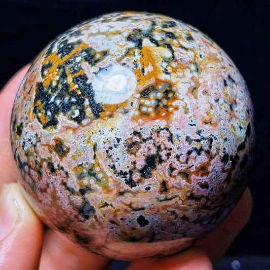 Natural Polished Orbicular Ocean Jasper Sphere Crystal Healing