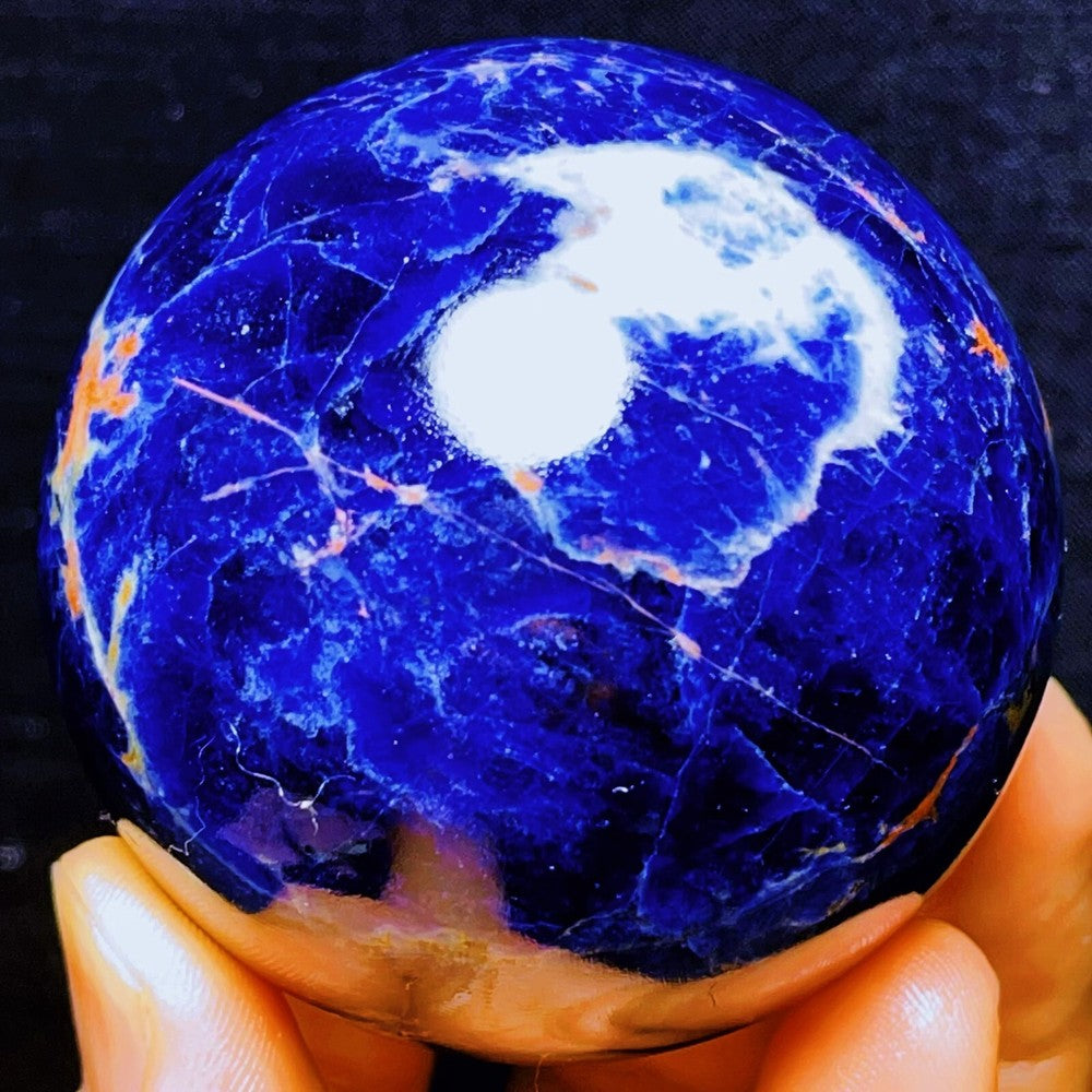 309G Natural Polished Blue Sodalite Sphere Ball Crystal Healing