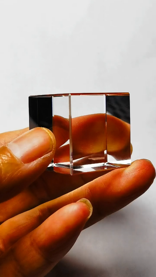 Tibetan High Altitude 100% Clear Cuboid 1.02" Crystal Quartz Energy Healing