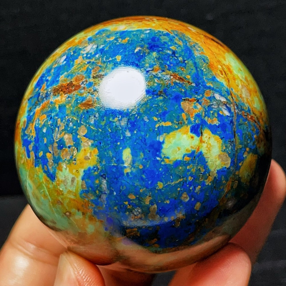 Natural Polished Phoenix Blue Gold Agate Crystal Ball Healing