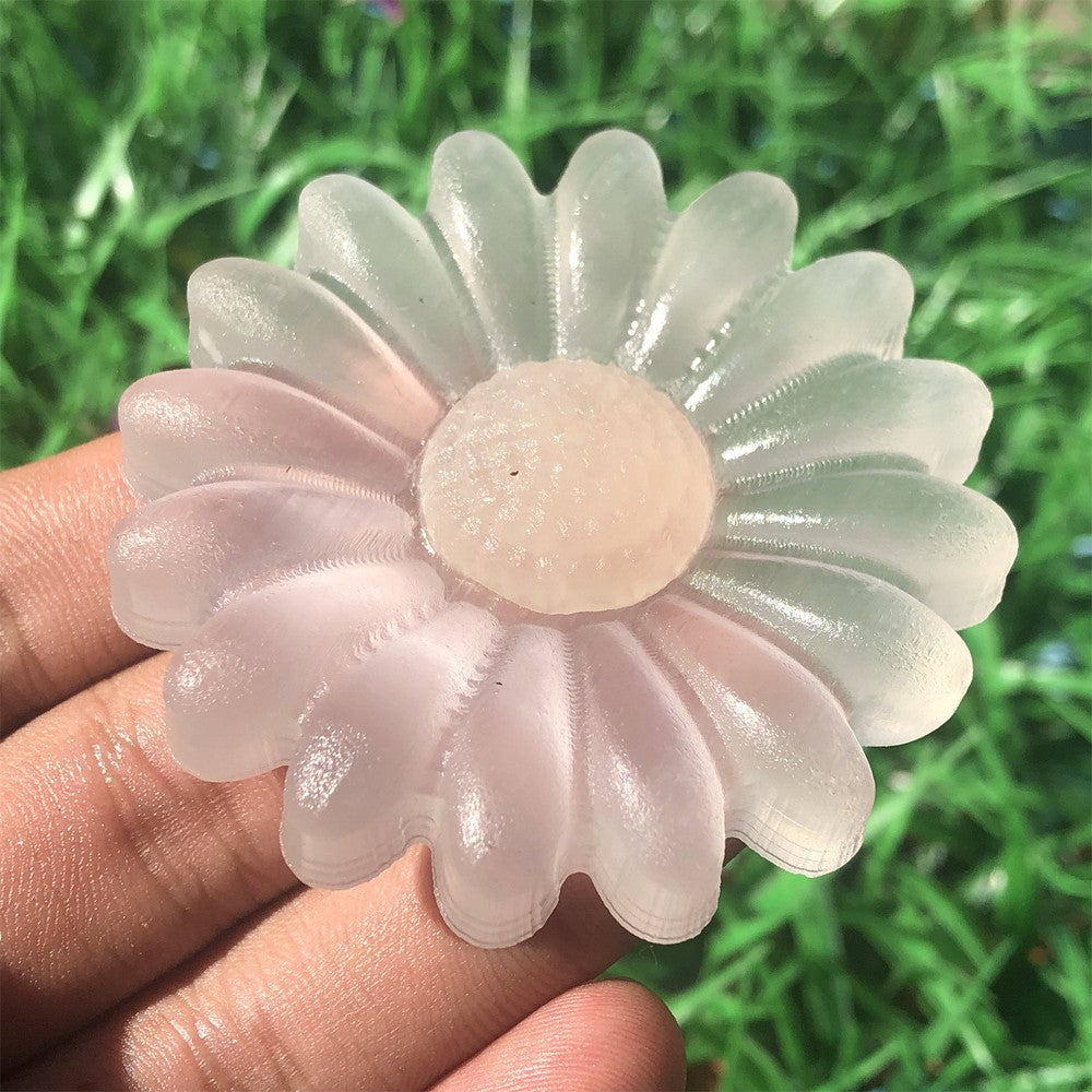 Natural Selenite Quartz Carved Flower Crystal healing Gem Gif Random 1PC