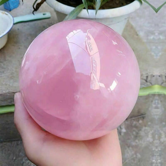 Natural rose quartz sphere crystal ball Reiki healing
