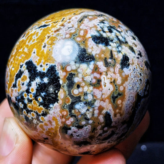 280G Natural Polished Orbicular Ocean Jasper Sphere Crystal Healing