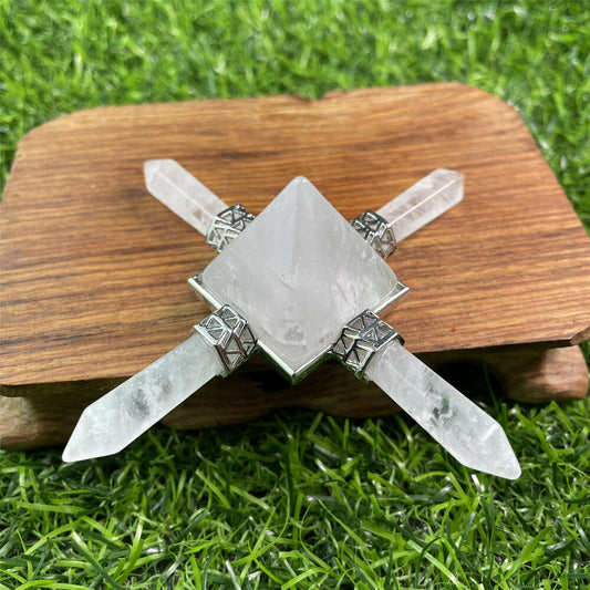 Pyramide de cristal de quartz naturel clair, générateur d'énergie, point de guérison Reiki, 1 pièce 