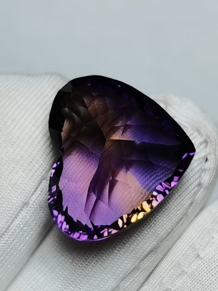 Bolivia Ametrine Amethyst Citrine Crystal Quartz Cabochon Faceted Gemstone 19 Ct