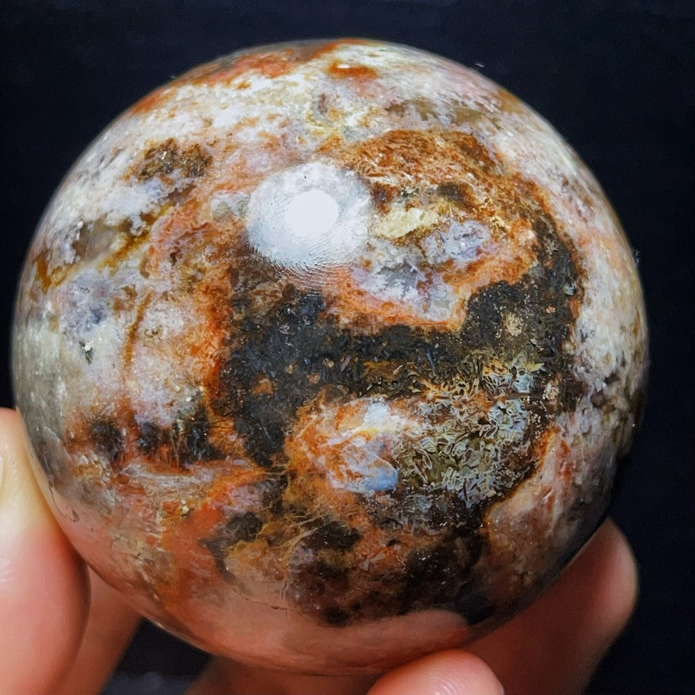 427G Natural Cherry Blossom Agate Ball Agate Crystal Ball Healing