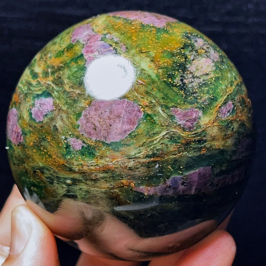 793G Natural Polished Grandmother Green Ruby Crystal Ball Healing