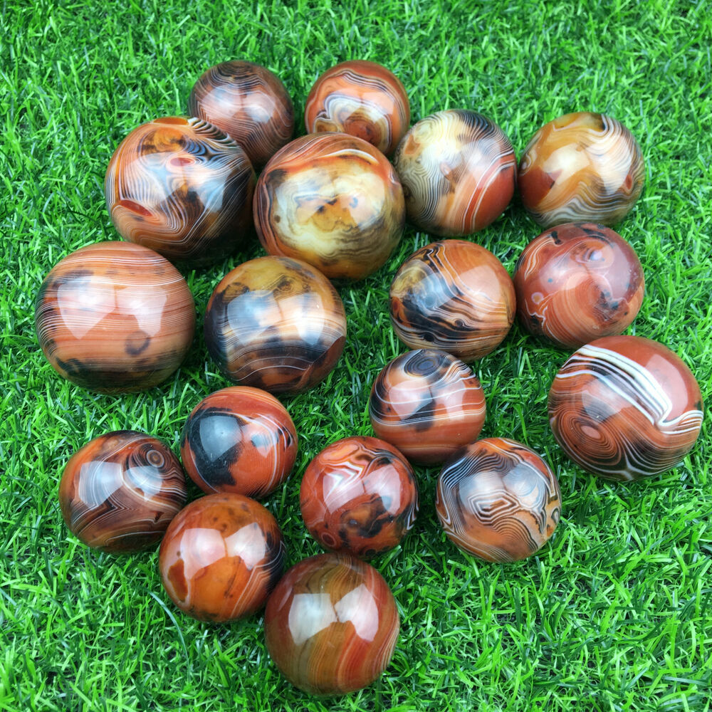 Natural Polished Banded Agate Crystal Sphere Ball Healing 40g+ 2PCS