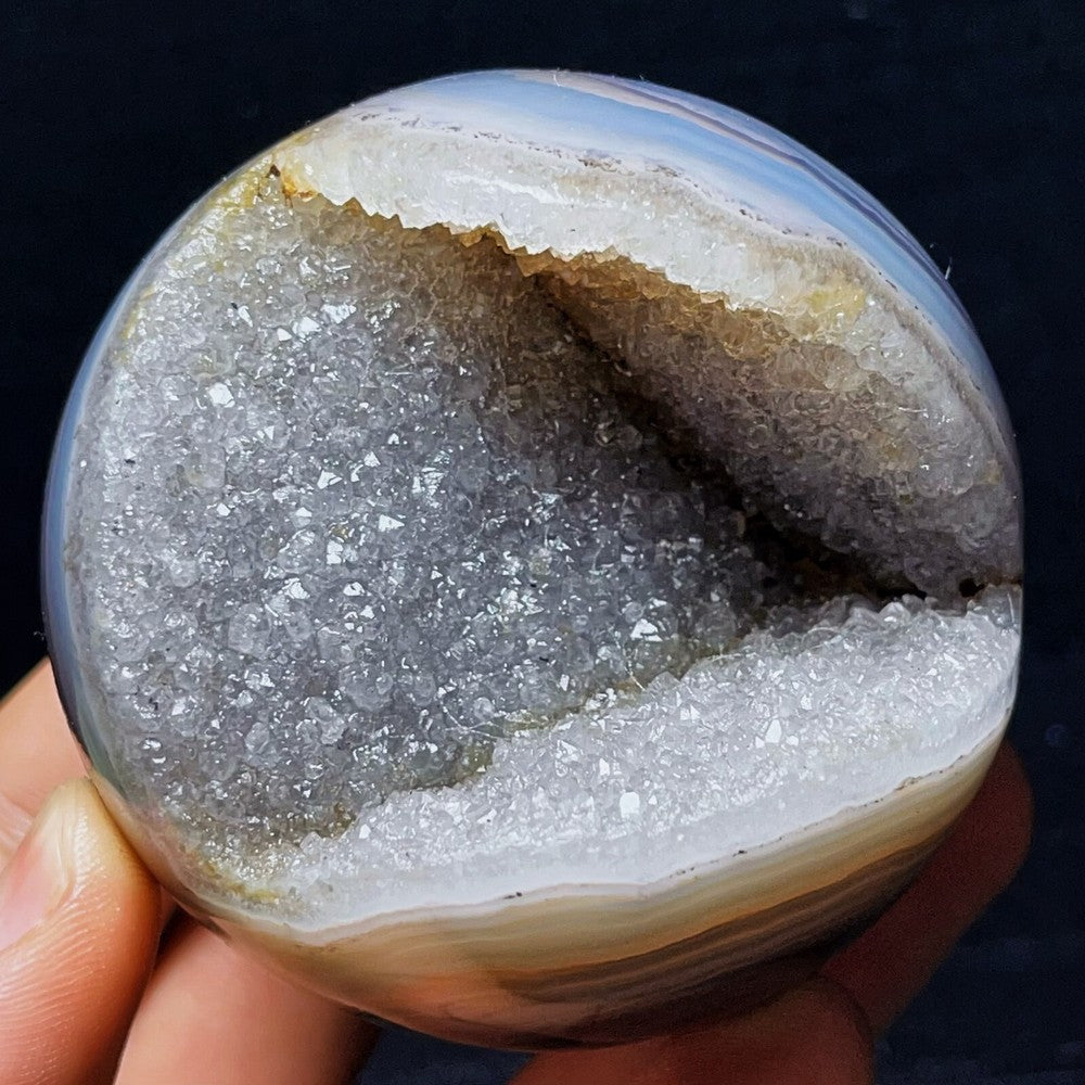 386G Natural Polished Agate Geode Sphere Ball Crystal Healing