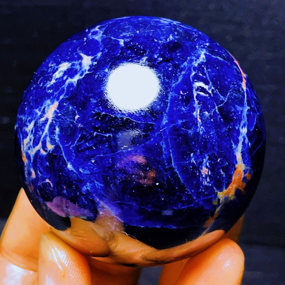 309G Natural Polished Blue Sodalite Sphere Ball Crystal Healing