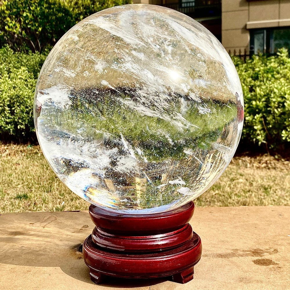 47LB Clear melting Quartz sphere Quartz White Crystal ball Healing