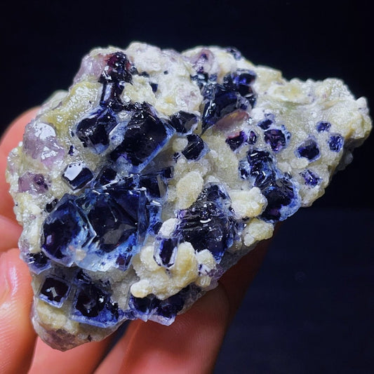 Extremely Top Phantom Cubic Fluorite Copper ore symbiotic crystals Specimen