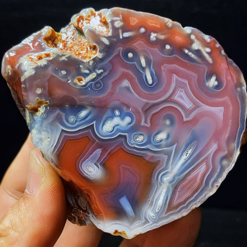 322G Natural Polished Warring States Red Agate Crystal Healing