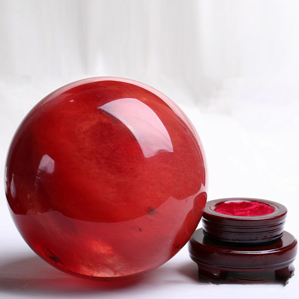 Natural Red Melting Stone Quartz Crystal Sphere Ball Healing Reiki Decor 3-6cm