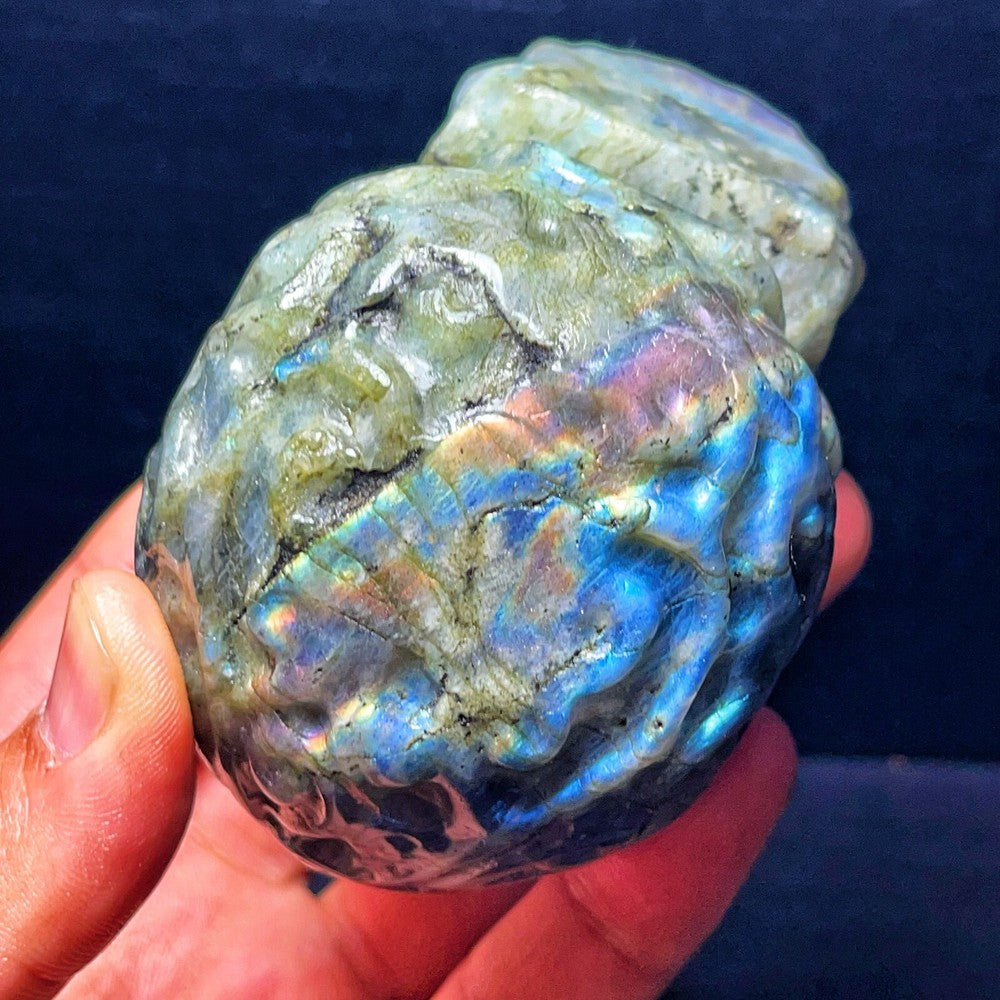 Natural labradorite Hand carved Skull Crystal Healing