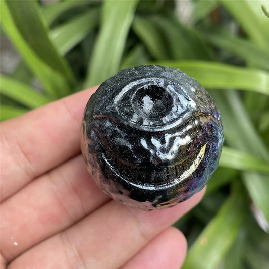 Rainbow Titanium devil eye Quartz sphere moon ball crystal CARE 1PC 35MM+.