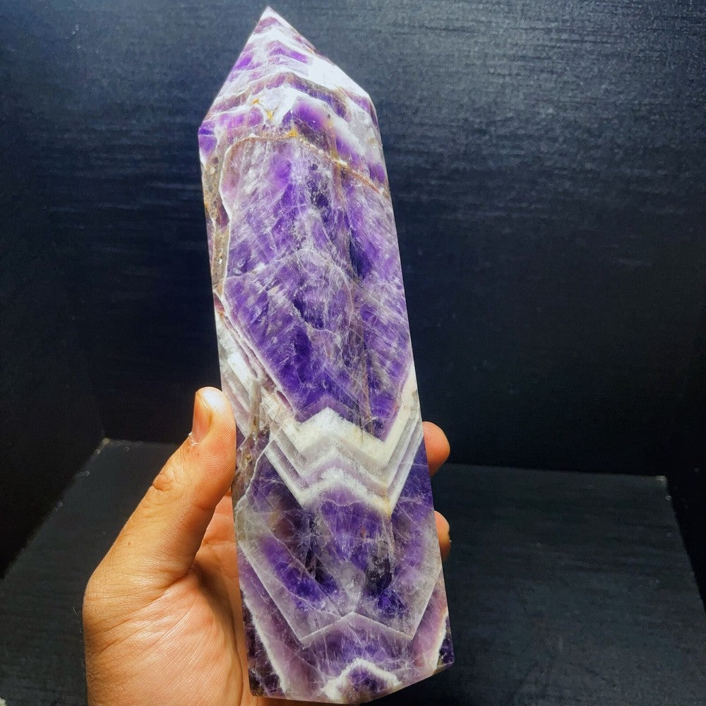 1623G Natural Polished Dream Amethyst Tower Crystal Tower Healing