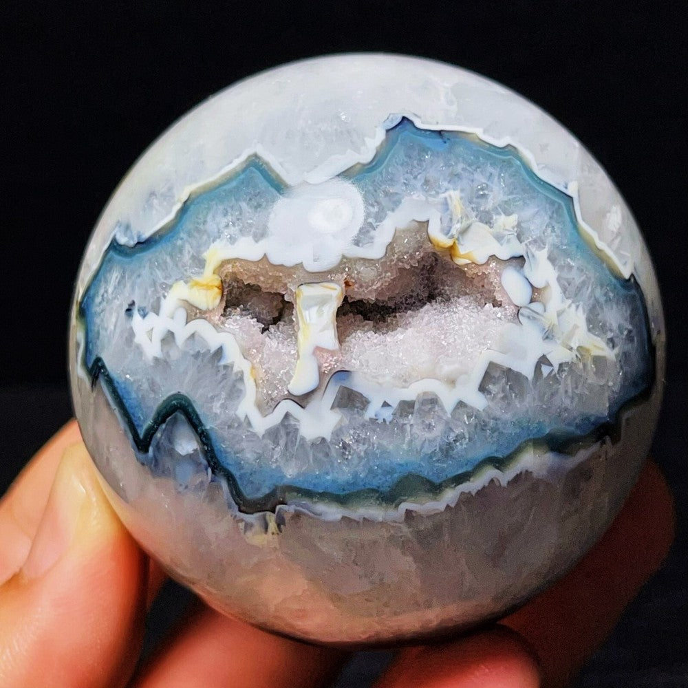 341G Natural Gobi Agate Eyes Agate Geode Crystal Stone Healing Madagascar