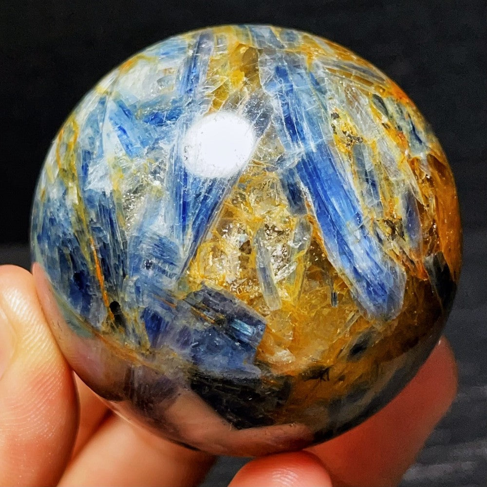 350G Natural Polished Kyanite Sphere Ball Quartz Agate Crystal Healing