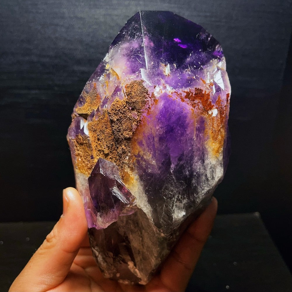 1159G Natural Amethyst Tower Crystal Stone Healing