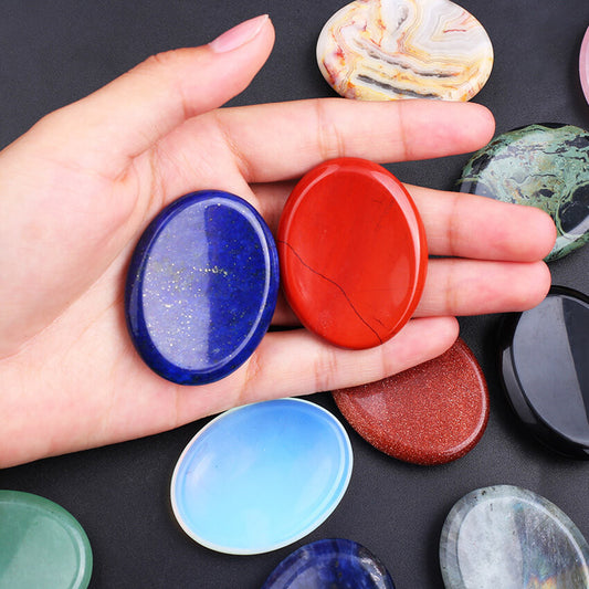 35x45mm Energy Chakra Forget Thumb Massage Stone Crystals Worry Stones