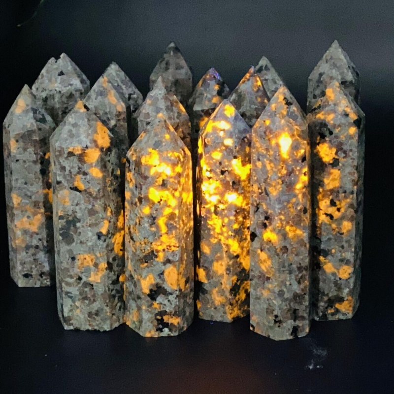 1pc Natural Yooperlite obelisk quartz crystal wand point Gem Reiki figurine 60g+