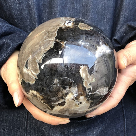 6.77LB Beautiful Druzy Volcano Agate ball natural Crystal clarity for Scrying
